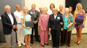 Members of the Mary Ella Ruff and Charlotte Blackwell Memorial Nursing Scholarship committees pose with 2015 scholarship recipients.