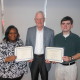 Pictured (from left): Crystal Tinch, scholarship recipient; M. John Heydel, former president and CEO of Self Regional Healthcare; Jacob Lawrence, scholarship recipient.