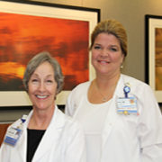 From left are Brenda Jones and Amy Surrett. The two are among 100 RNs across the state selected to receive the honor this year.