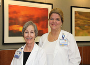 From left are Brenda Jones and Amy Surrett. The two are among 100 RNs across the state selected to receive the honor this year.