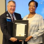 Palmetto Gold winner Ivy Middleton is presented a special recognition certificate from Self Regional Healthcare President Jim Pfeiffer.
