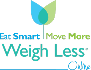 Eat Smart Move More Weigh Less Online program logo with blue and green leaf design