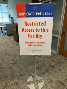 Visitor restrictions in place for all Self Regional facilities beginning Friday, March 20, 2020, including the hospital