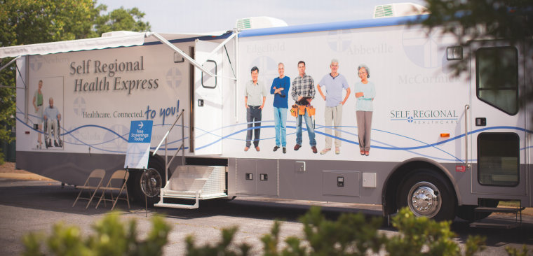 The Health Express, a 42-foot mobile community health vehicle