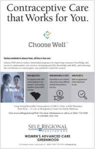 Download printable flyer for Choose Well: Contraceptive Care. 