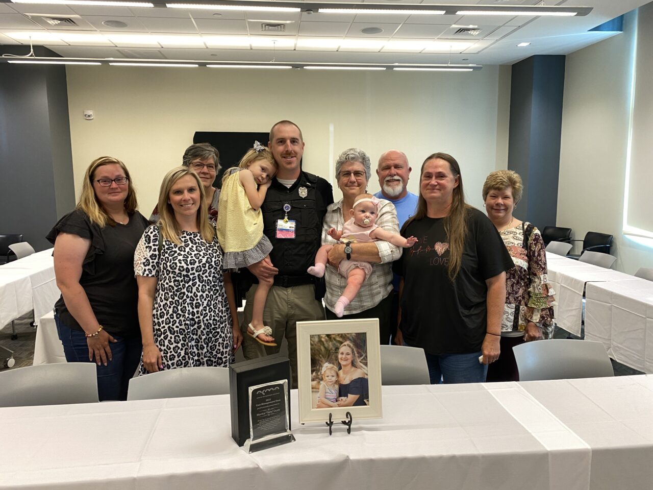 Healthcare staff and families at appreciation event