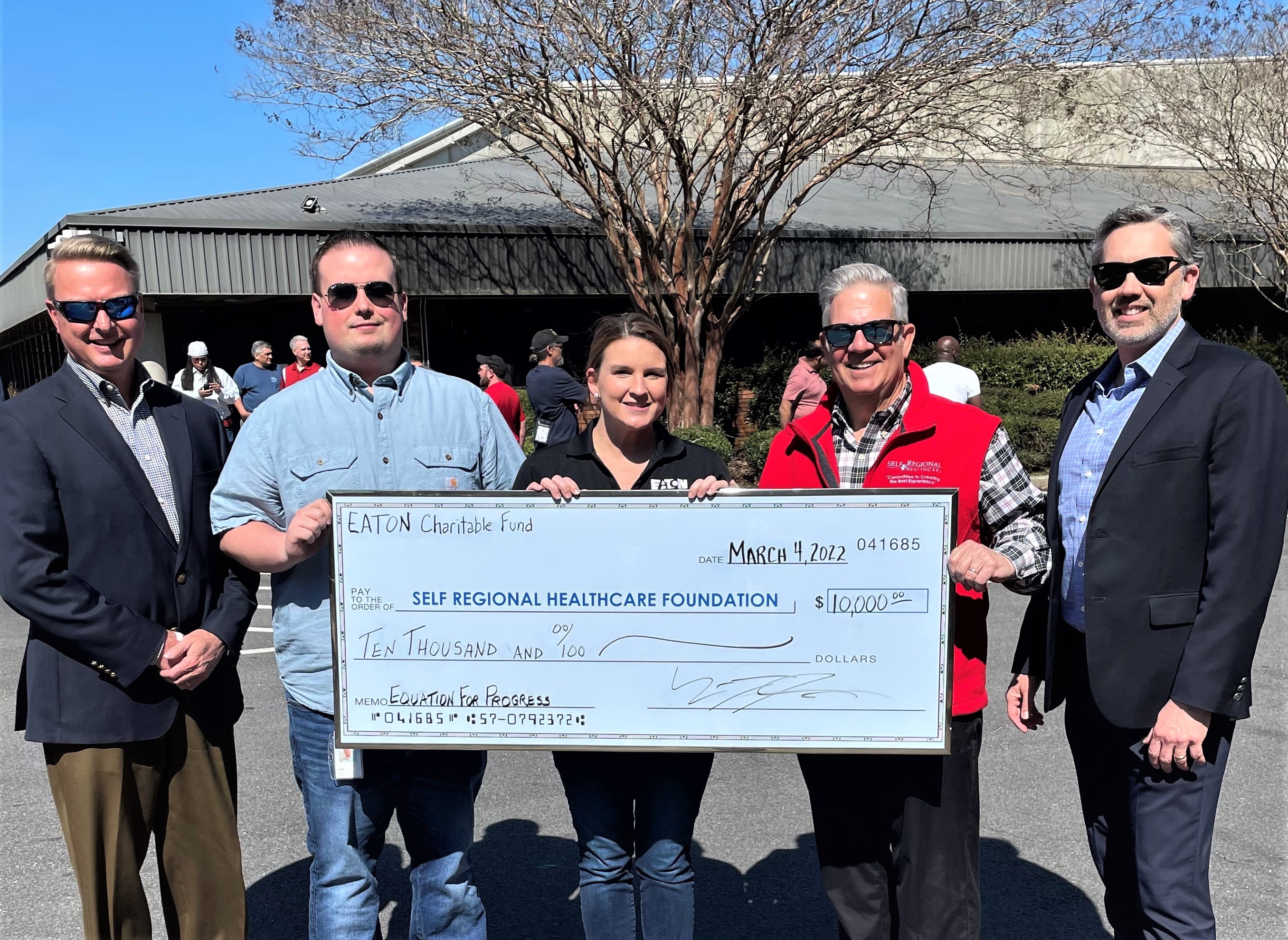 Group presenting donation to Self Regional Healthcare Foundation