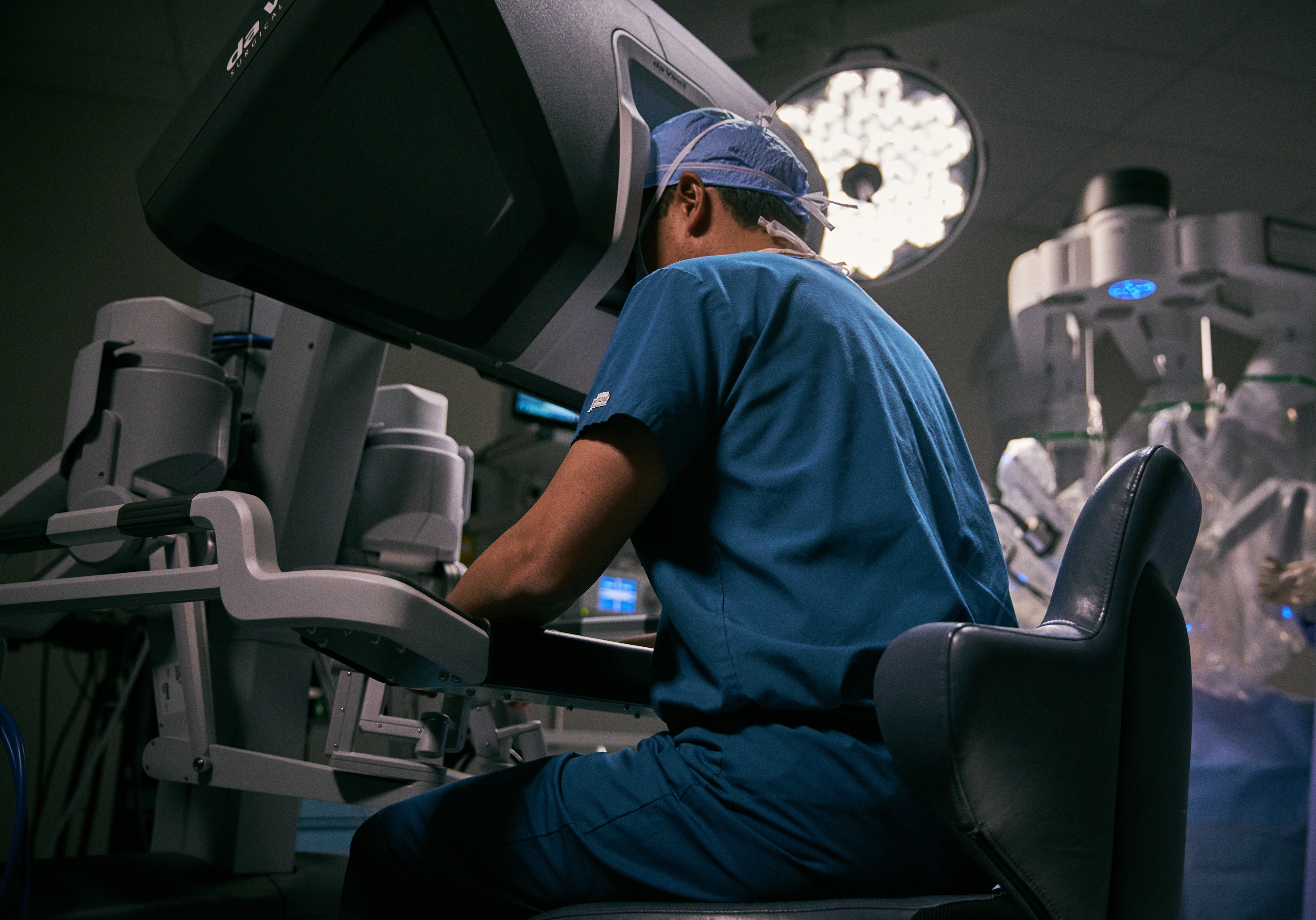 Doctor performing robotic surgery