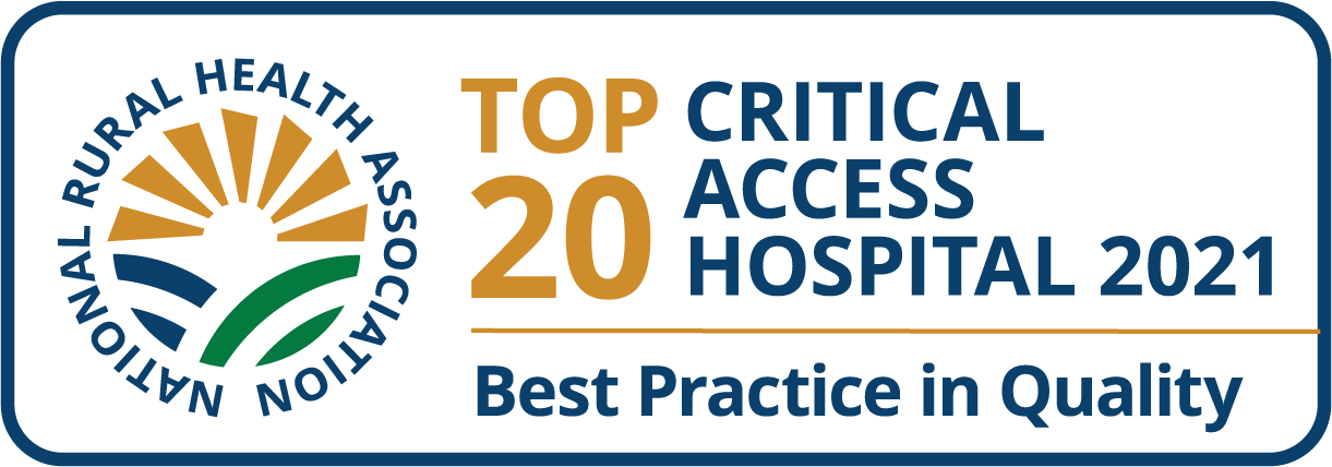 Self Regional Healthcare Top 20 Critical Access Hospital 2021 award for best practice in quality