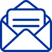 Graphic icon of an open envelope with letter inside