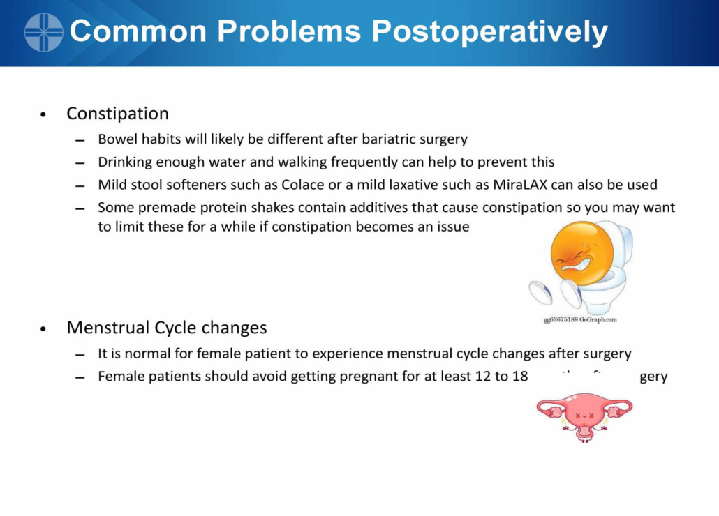 Common postoperative problems after bariatric surgery management